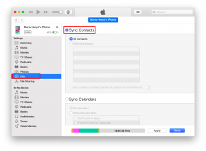 Move contacts starting with one iPhone then onto the next with iTunes 